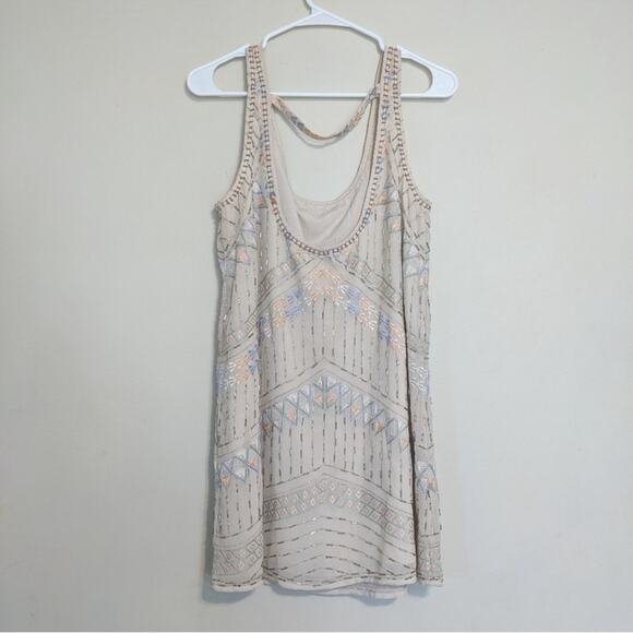 Free people beaded Aztec shift dress rose/tyrie size S - Picture 5 of 8